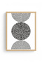 Natural Wood Framed Geometric Patterned Painting - Black and White |   Huhu1584 - Single Table Natural Wood Frame - 2