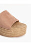 SUEDE WEDGE MULE IN LIGHT PINK - 4