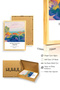 Natural Wood Framed Abstract Landscape Painting - Vibrant Tones |   Huhu1148 - Single Table Natural Wood Frame - 3