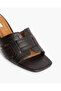 MID HEELED MULE IN BLACK - 2