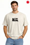 Unisex Oversize T-Shirt 100% Cotton Basic Beige Animal Printed Loose Comfortable Summer Men's Women's T-Shirt