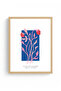 Natural Wood Framed Floral Pattern Painting - Vibrant Tones |   Huhu1594 - Single Table Natural Wood Frame - 2