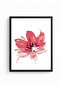 Black Wooden Framed Flower Patterned Painting - Vibrant Tones |   Huhu1042 - Single Table Black Frame - 2