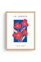 Natural Wood Framed Floral Pattern Painting - Vibrant Tones |   Huhu1600 - Single Table Natural Wood Frame - 2
