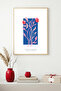 Natural Wood Framed Floral Pattern Painting - Vibrant Tones |   Huhu1594 - Single Table Natural Wood Frame