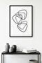 Black Wooden Framed Minimal Line Art Painting - Black and White |   Huhu1080 - Single Table Black Frame