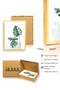 Natural Wood Framed Leaf Patterned Painting - Green Tones |   Huhu1638 - 3