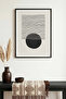 Natural Wood Framed Minimal Geometric Patterned Painting - Black-White |   Huhu1035
