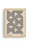 Natural Wood Framed Geometric Patterned Painting - Minimal |   Huhu1098 - 2
