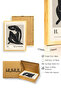 Natural Wooden Framed Minimal Black and White Patterned Painting - Abstract |   Huhu1116 - 3