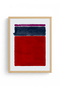 Natural Wood Framed Abstract Color Blocks Patterned Painting - Vibrant Tones |   Huhu1453 - 2