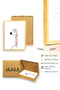 Natural Wood Framed Cartoon Style Giraffe Painting - Vibrant Colors |   Huhu1640 - Single Table Natural Wood Frame - 3