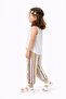 Girl's Striped Summer Top and Bottom Set – White Blouse & Colorful Pants - 3
