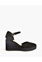 BLACK ON BLACK SUEDE WEDGE