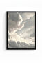 Natural Wood Framed Abstract Cloud Pattern Painting - Pastel Tones |   Huhu1169 - 2