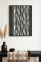 Natural Wood Framed Striped Patterned Painting - Minimal |   Huhu1068
