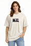 Unisex Oversize T-Shirt 100% Cotton Basic Beige Animal Printed Loose Comfortable Summer Men's Women's T-Shirt - 2