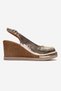 Helina Gold Genuine Leather Women's Wedge Heeled Sandals - 4