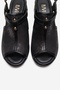Janelle Black Glitter Genuine Leather Women's Thick Heeled Sandals - 2