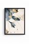 Natural Wood Framed Floral Patterned Painting - Minimal |   Huhu1292 - 2