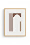 Natural Wood Framed Minimal Geometric Pattern Painting - Pastel Tones |   Huhu1488 - 2