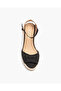 OPEN TOE WEDGE SANDALS IN BLACK - 4