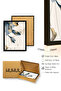 Natural Wood Framed Floral Patterned Painting - Minimal |   Huhu1292 - 3