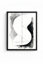 Black Wooden Framed Abstract Minimalist Painting - Black-White |   Huhu1222 - Single Table Black Frame - 2