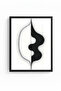 Natural Wood Framed Abstract Black and White Patterned Painting - Minimal |   Huhu1193 - 2