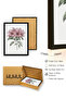 Black Wooden Framed Flower Patterned Painting - Pastel Tones |   Huhu1172 - Single Table Black Frame - 3
