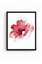 Black Wooden Framed Flower Patterned Painting - Vibrant Tones |   Huhu1044 - Single Table Black Frame - 2