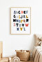 Natural Wooden Framed Colorful Letter Patterned Painting - Fun Theme |   Huhu1628 - Single Table Natural Wood Frame