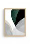 Natural Wood Framed Abstract Patterned Painting - Vibrant Tones |   Huhu1065 - 2