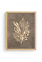 Natural Wood Framed Minimal Leaf Pattern Painting - Pastel Tones |   Huhu1087 - 2