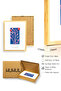Natural Wood Framed Floral Pattern Painting - Vibrant Tones |   Huhu1594 - Single Table Natural Wood Frame - 3