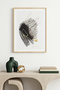 Natural Wood Framed Abstract Minimalist Painting - Pastel Tones |   Huhu1021 - Single Table Natural Wood Frame