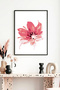 Black Wooden Framed Flower Patterned Painting - Vibrant Tones |   Huhu1042 - Single Table Black Frame
