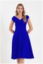 New Season Off-Shoulder Skirt Pleated Crepe Midi Length Women's Dress 31247 - 6