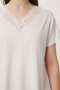Lace Detailed Viscose Blouse Lrn0025 Ecru - 4