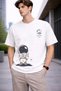 Men's Oversize T-Shirt Travel Astronaut Printed 100% Cotton T-Shirt Comfortable Fit