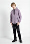 Boy's Plum Lined Water and Windproof Double Zipper Hooded Raincoat & Windbreaker - 4