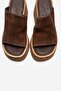 Marc Brown Suede Genuine Leather Wedge Heeled Women's Slippers - 2