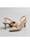 (Park Moda) Women's Closed Toe Heeled Shoes Beige
