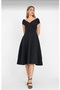 Women's Off-Shoulder Pleated Crepe Midi Dress 31247 - 5