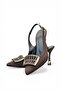 Women's Metal Buckle Detailed Medium Heel Stiletto - 6