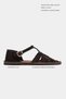 Solto Brown Suede Leather Buckle Detail Flat Sole Women's Sandals - 3