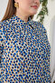Navy Blue Godeli Patterned Blouse - 5