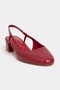 Harmony Red Rustic Patterned Belt Detail Short Heeled Women's Ballerinas - 6