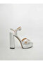 LAMINATED LEATHER PLATFORM SANDAL