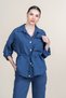 Women's Summer Navy Blue Waist Drawstring Detailed Shirt and Elastic Sports Trousers Striped Set Stylish Daily Casual Two-Piece 1299 - 2